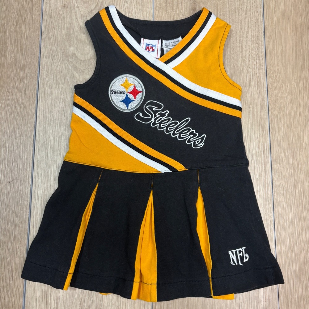 Pittsburgh Steelers Starter NFL Toddler Girls Cheerleader Dress 3T Embroidered